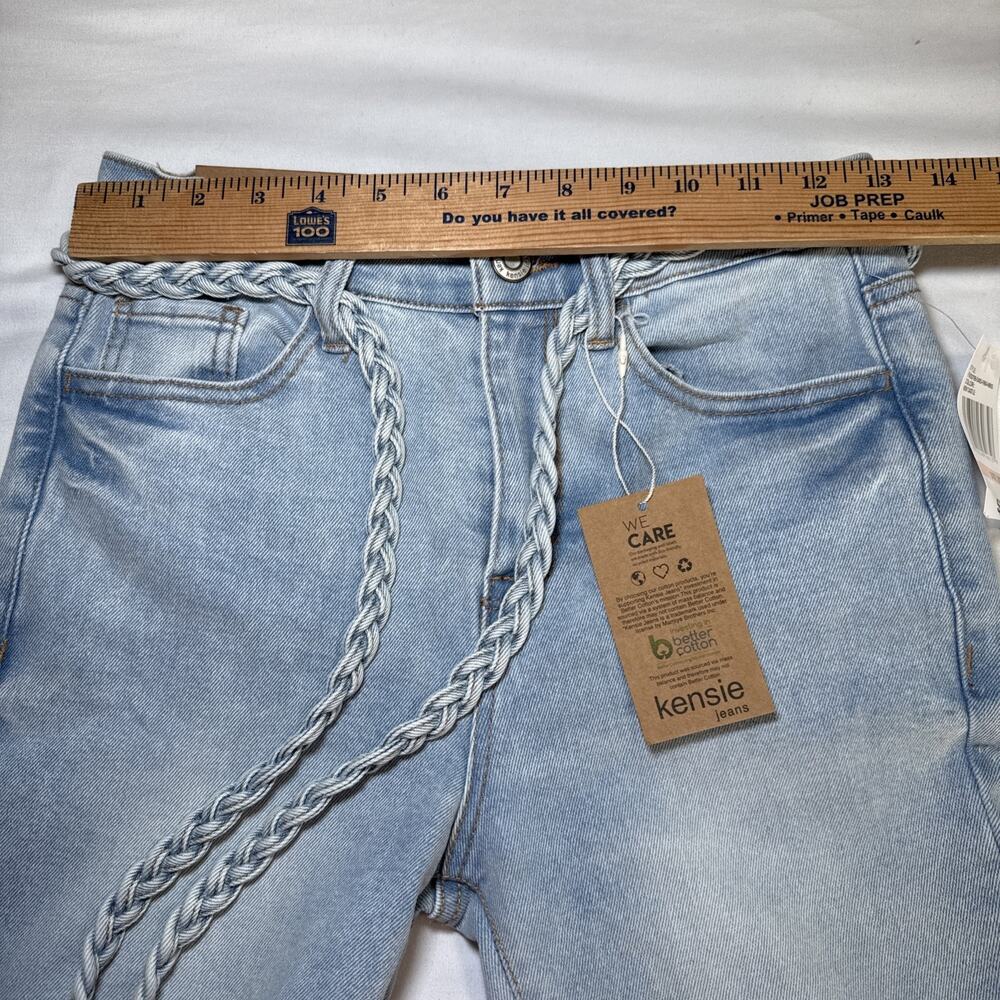 Kensie Savannah High Rise Flare Ankle Jeans Womens 2 / 26 Belted Light Wash NWT - Picture 5 of 11